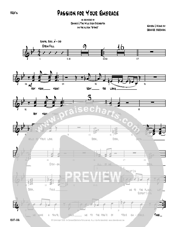 Passion For Your Embrace Choir Sheet (Denver Bierman)