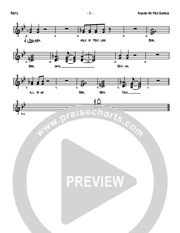 Passion For Your Embrace Choir Sheet (Denver Bierman)