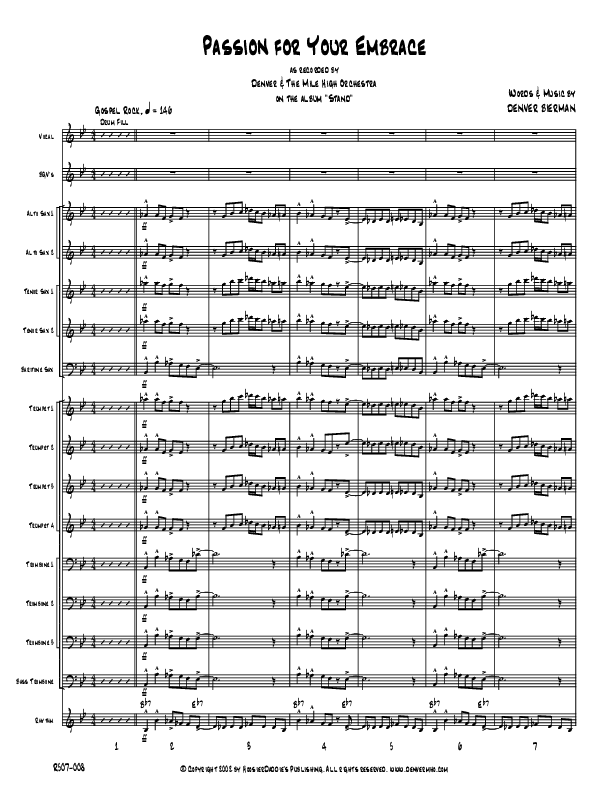 Passion For Your Embrace Conductor's Score (Denver Bierman)