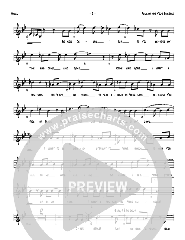 Passion For Your Embrace Lead Sheet (Denver Bierman)