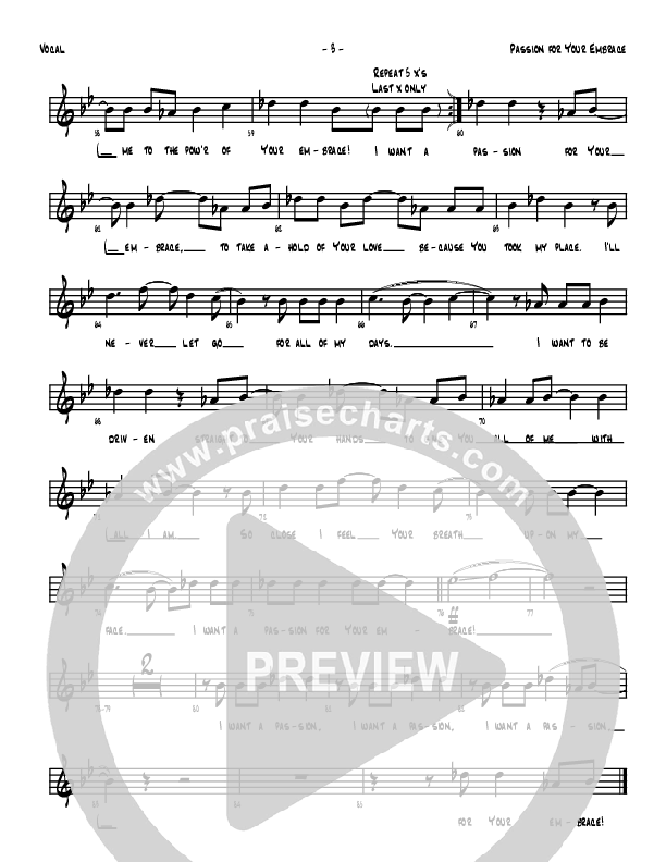 Passion For Your Embrace Lead Sheet (Denver Bierman)