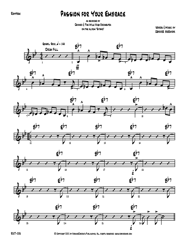 Passion For Your Embrace Rhythm Chart (Denver Bierman)
