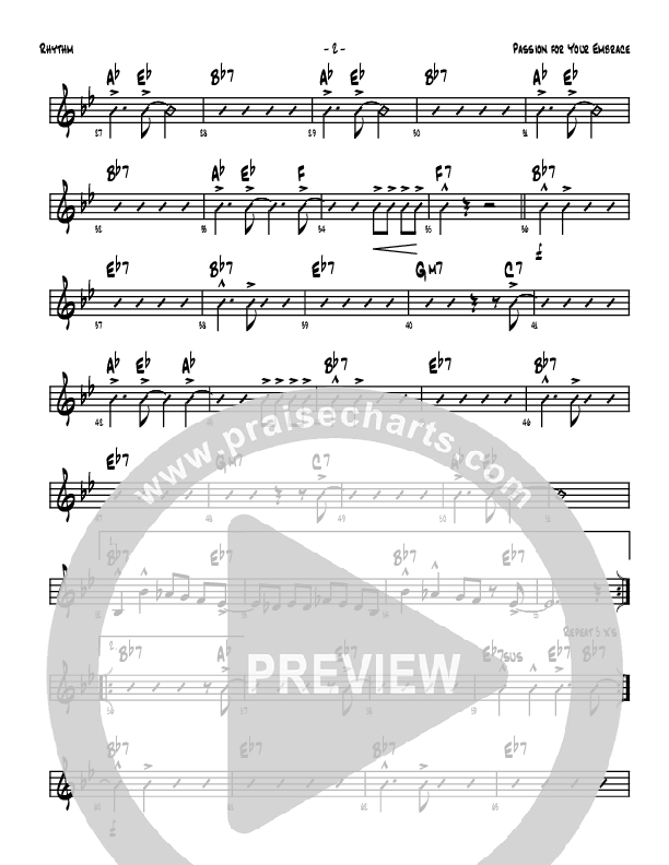 Passion For Your Embrace Rhythm Chart (Denver Bierman)