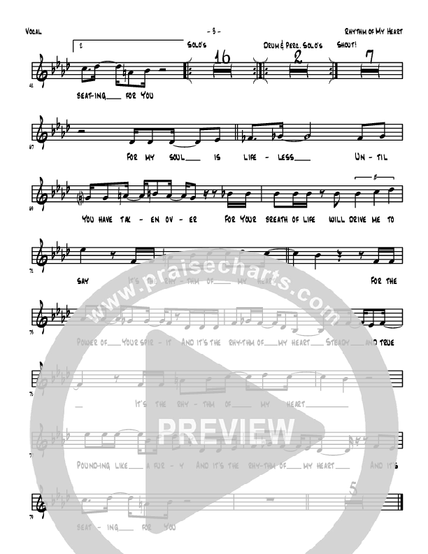 Rhythm Of My Heart Lead Sheet (Denver Bierman)