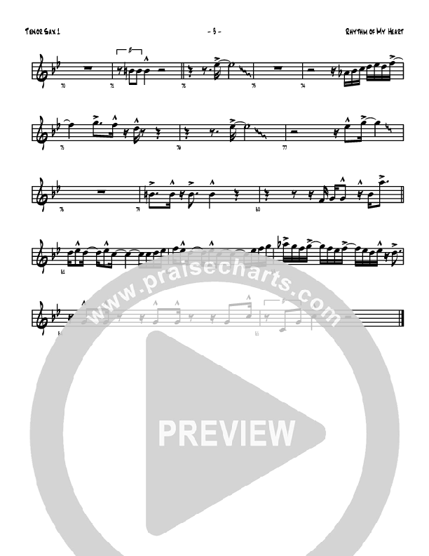 Rhythm Of My Heart Tenor Sax 1/2 (Denver Bierman)