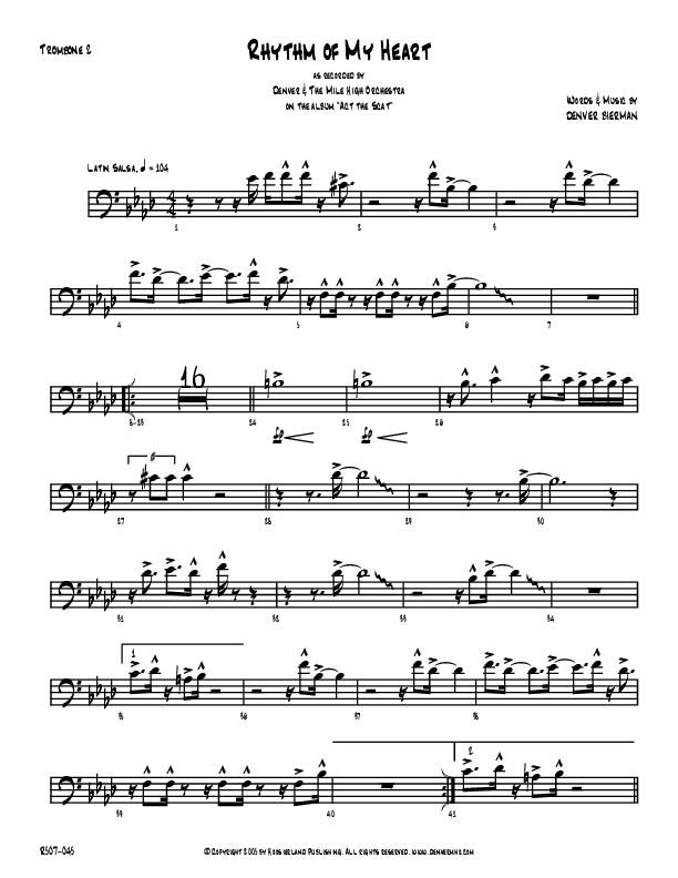 Rhythm Of My Heart Trombone 2 (Denver Bierman)
