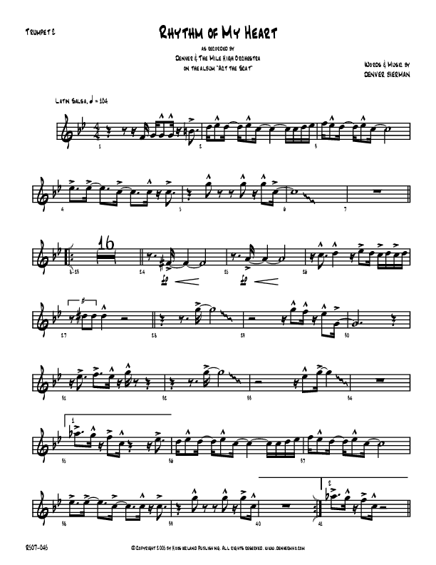 Rhythm Of My Heart Trumpet 2 (Denver Bierman)