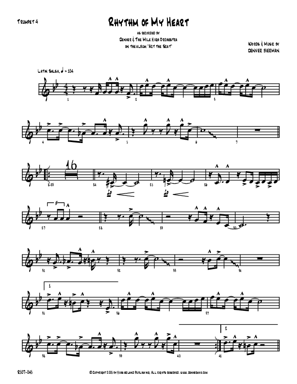 Rhythm Of My Heart Trumpet (Denver Bierman)