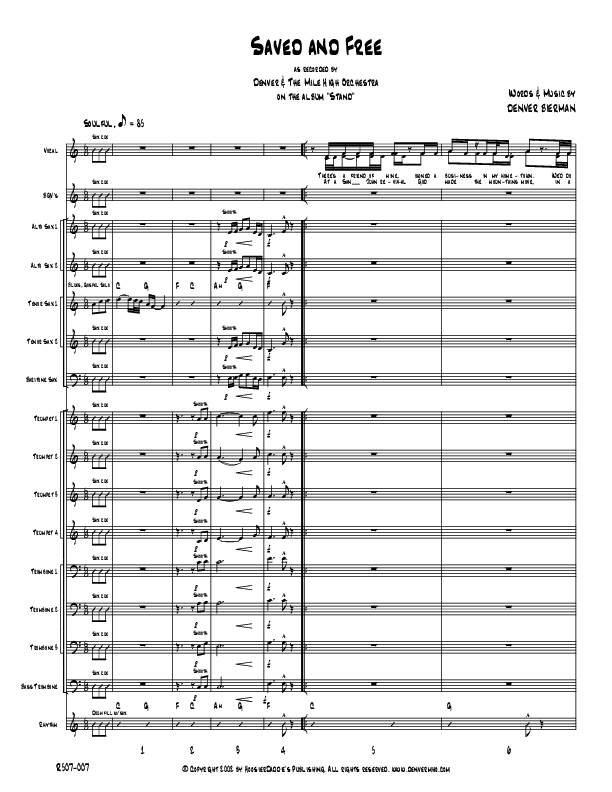 Saved And Free Conductor's Score (Denver Bierman)