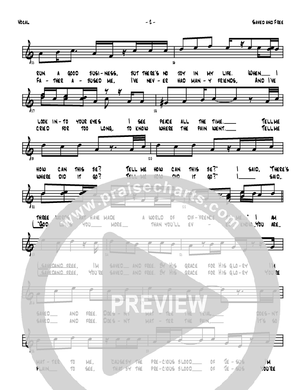 Saved And Free Lead Sheet (Denver Bierman)