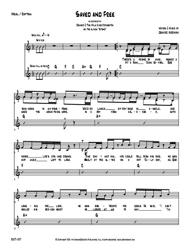 Saved And Free Rhythm/Vocal (Denver Bierman)