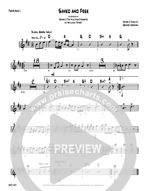 Saved And Free Tenor Sax 1/2 (Denver Bierman)