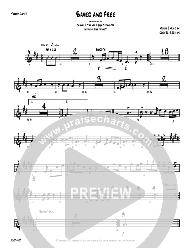 Saved And Free Tenor Sax 1/2 (Denver Bierman)