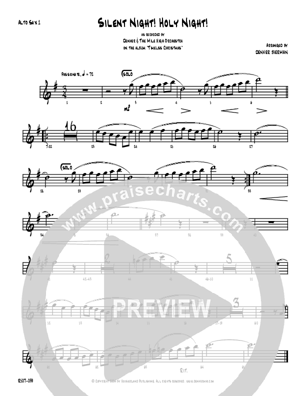 Silent Night Alto Sax 1/2 (Denver Bierman)