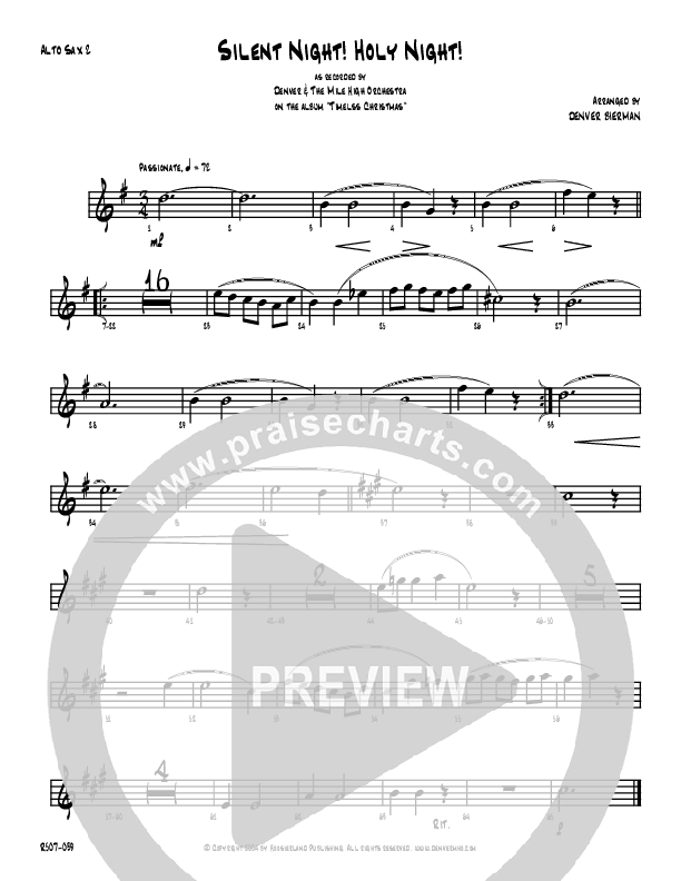 Silent Night Alto Sax 1/2 (Denver Bierman)