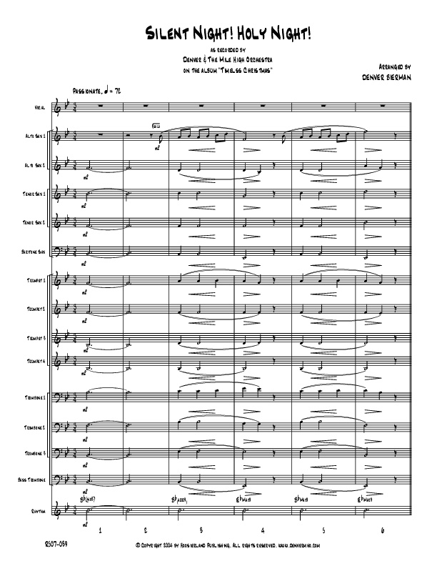 Silent Night Conductor's Score (Denver Bierman)