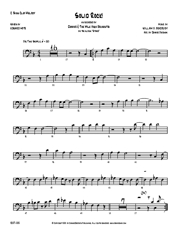 Solid Rock C Bass Clef Melody (Denver Bierman)