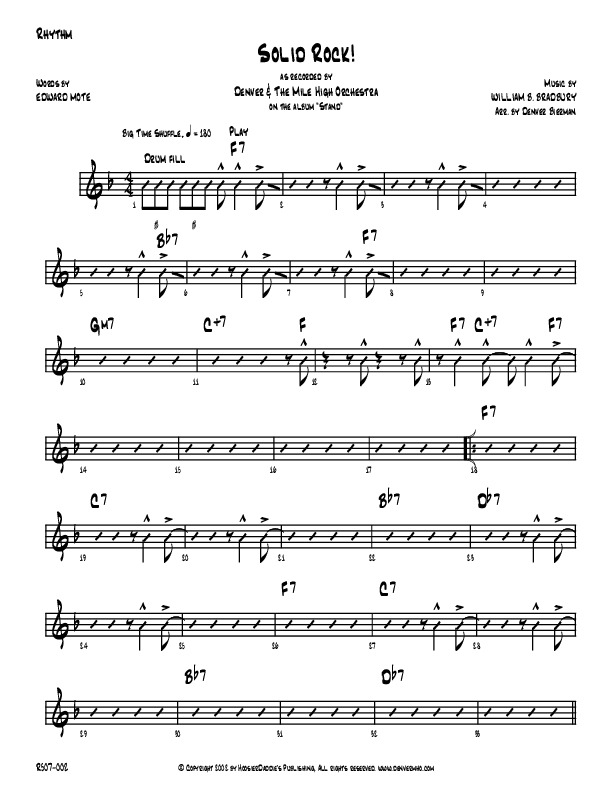 Solid Rock Rhythm Chart (Denver Bierman)