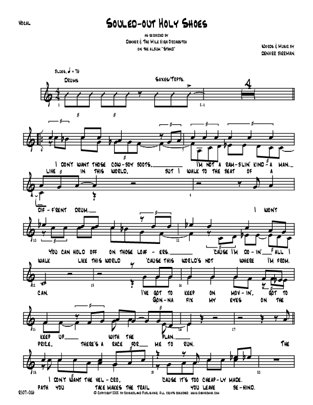 Souled-Out Holy Shoes Lead Sheet (Denver Bierman)