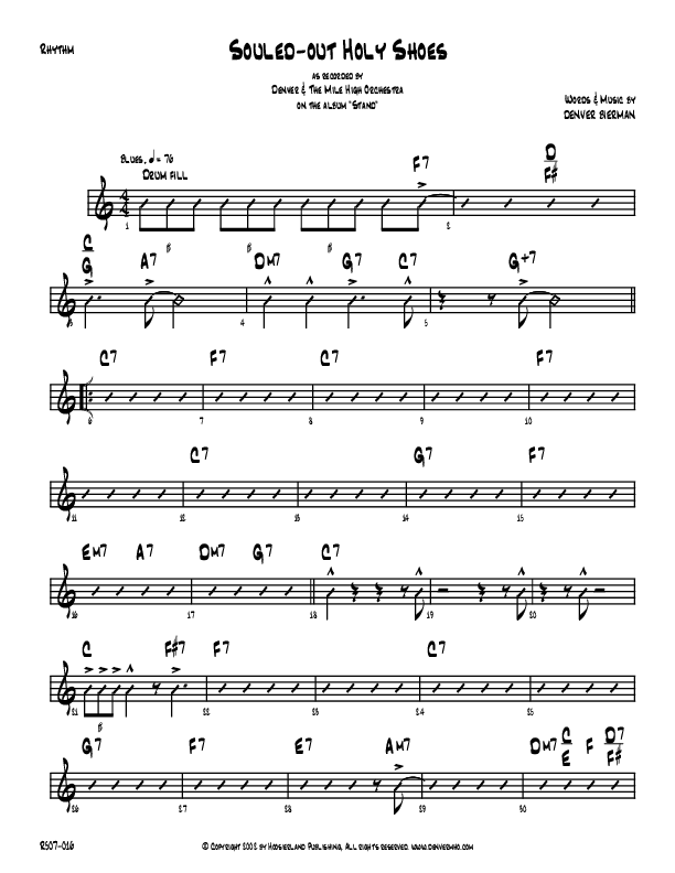 Souled-Out Holy Shoes Rhythm Chart (Denver Bierman)
