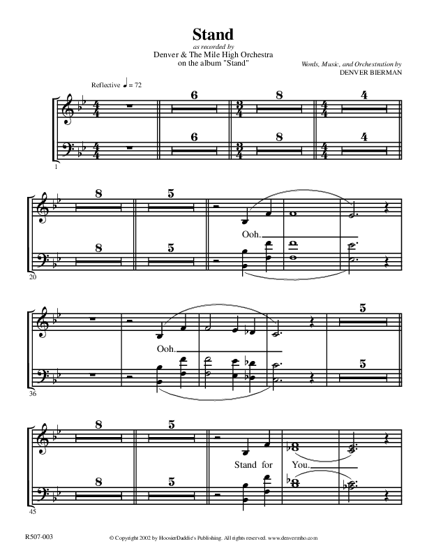 Stand Choir Sheet (Denver Bierman)