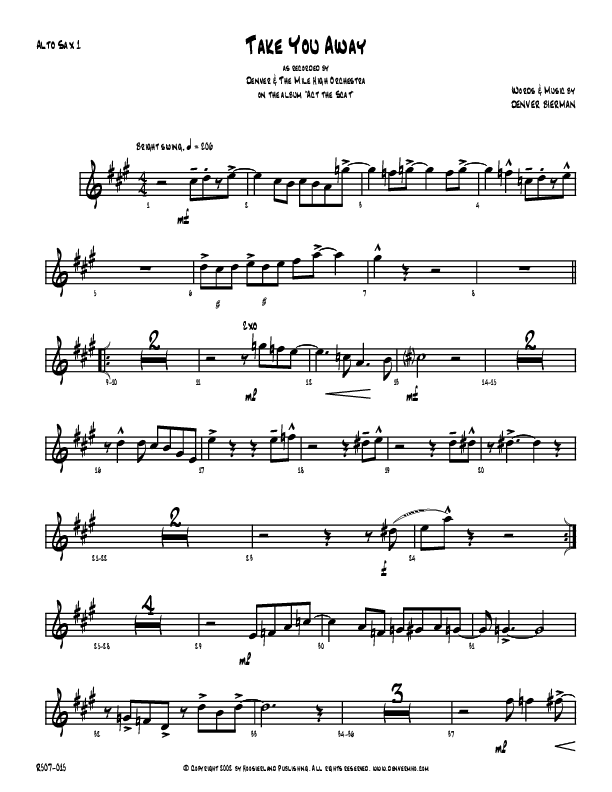 Take You Away Alto Sax 1/2 (Denver Bierman)
