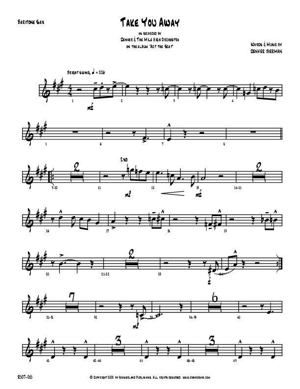 Take You Away Bari Sax (Denver Bierman)