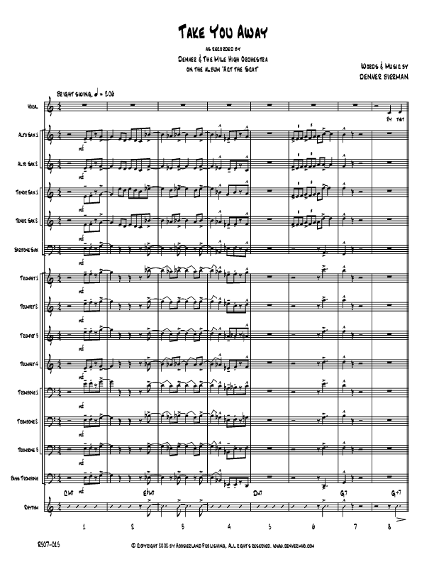 Take You Away Conductor's Score (Denver Bierman)