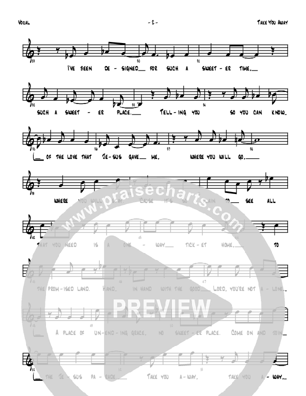 Take You Away Lead Sheet (Denver Bierman)