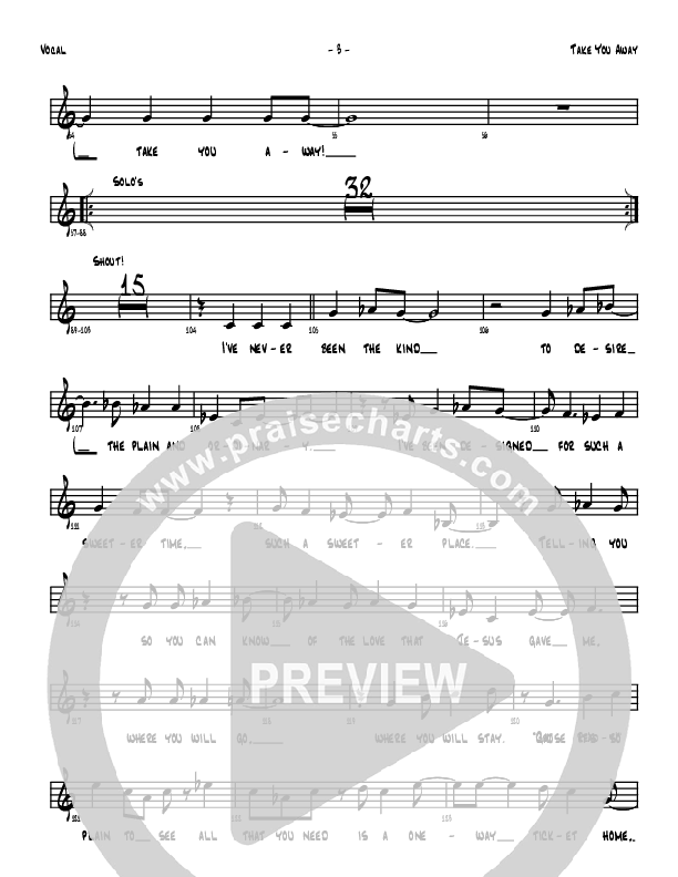 Take You Away Lead Sheet (Denver Bierman)