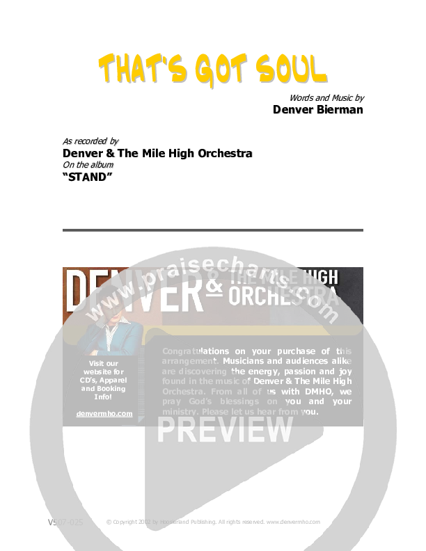 That's Got Soul Cover Sheet (Denver Bierman)