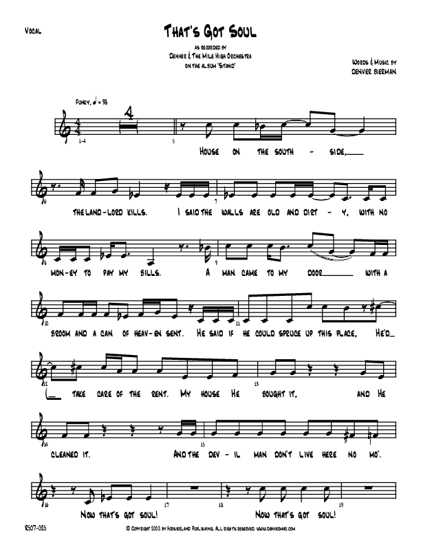 That's Got Soul Lead Sheet (Denver Bierman)