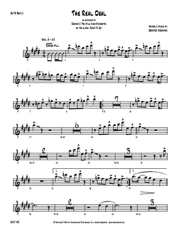 The Real Deal Alto Sax 1/2 (Denver Bierman)