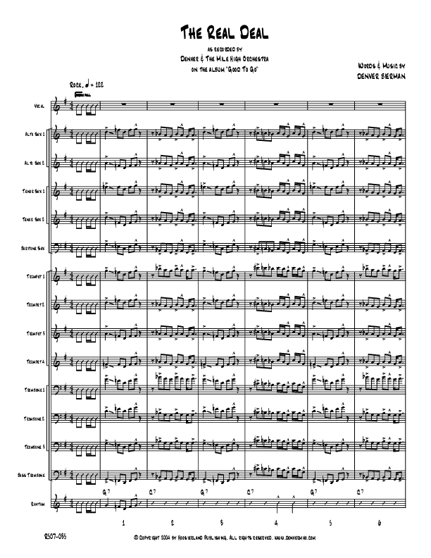 The Real Deal Conductor's Score (Denver Bierman)