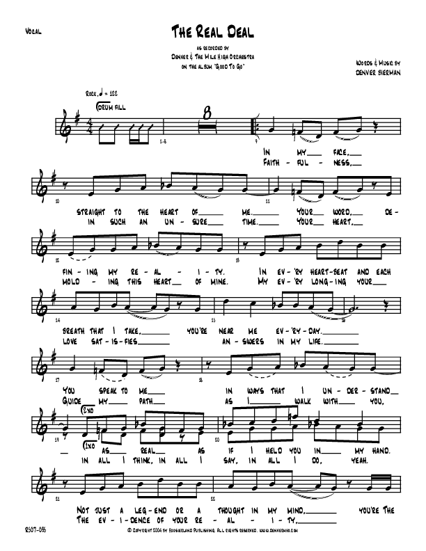 The Real Deal Lead Sheet (Denver Bierman)
