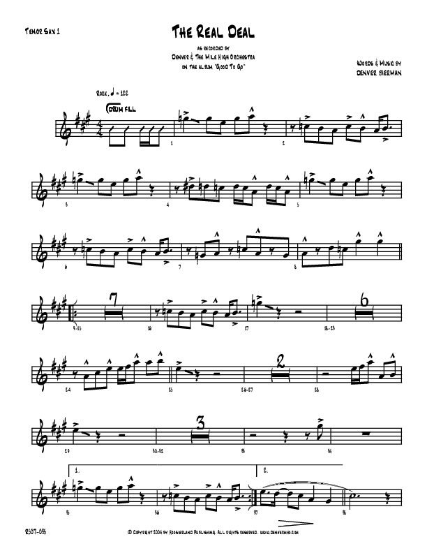 The Real Deal Tenor Sax 1/2 (Denver Bierman)