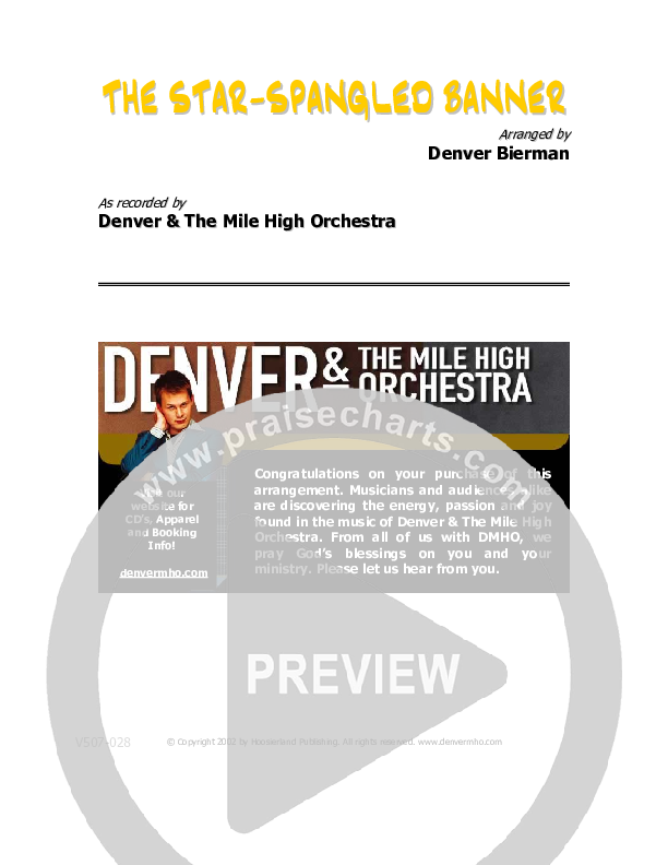 The Star-Spangled Banner Orchestration (Denver Bierman)