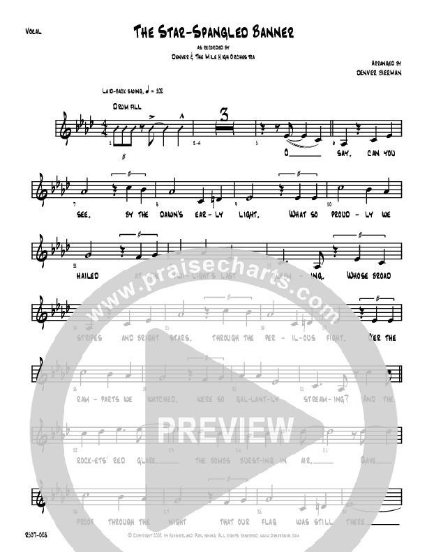 The Star-Spangled Banner Lead Sheet (Denver Bierman)