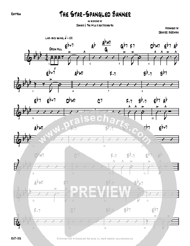 The Star-Spangled Banner Rhythm Chart (Denver Bierman)