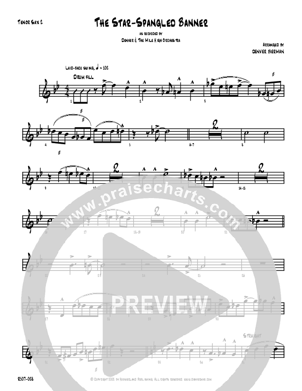 The Star-Spangled Banner Tenor Sax 1/2 (Denver Bierman)