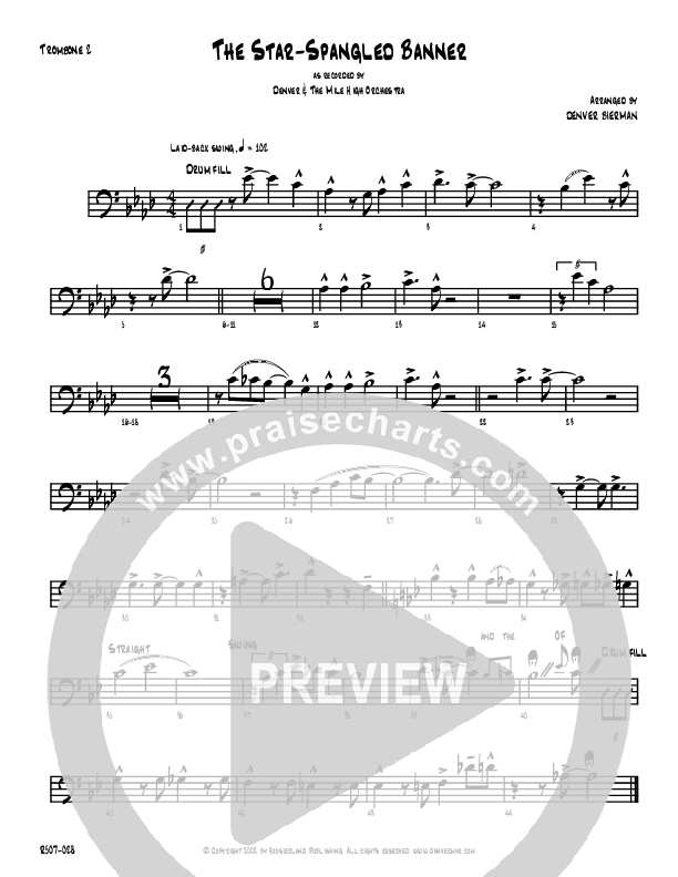 The Star-Spangled Banner Trombone 2 (Denver Bierman)