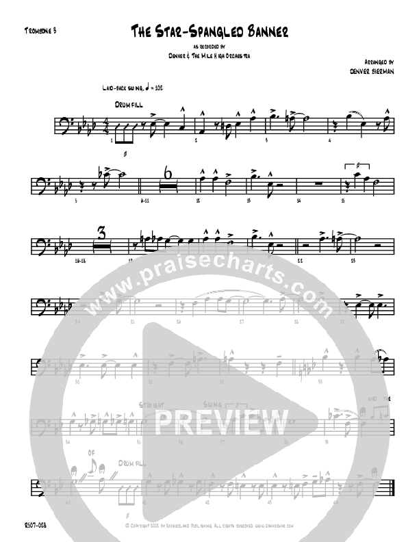 The Star-Spangled Banner Trombone 3 (Denver Bierman)