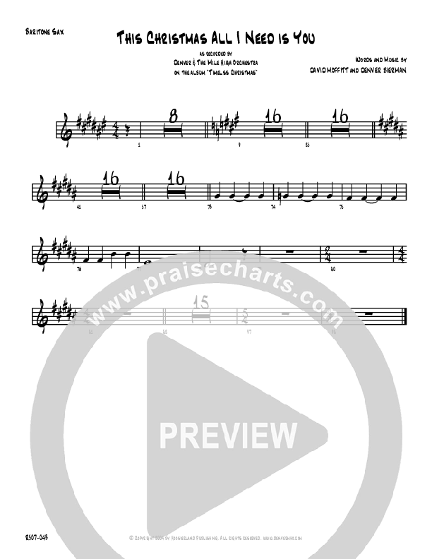 This Christmas All I Need Bari Sax (Denver Bierman)