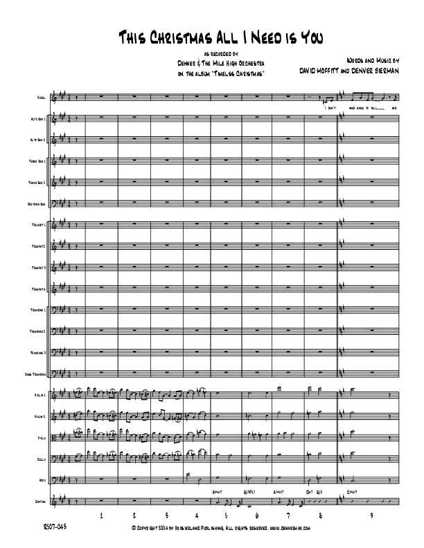 This Christmas All I Need Conductor's Score (Denver Bierman)