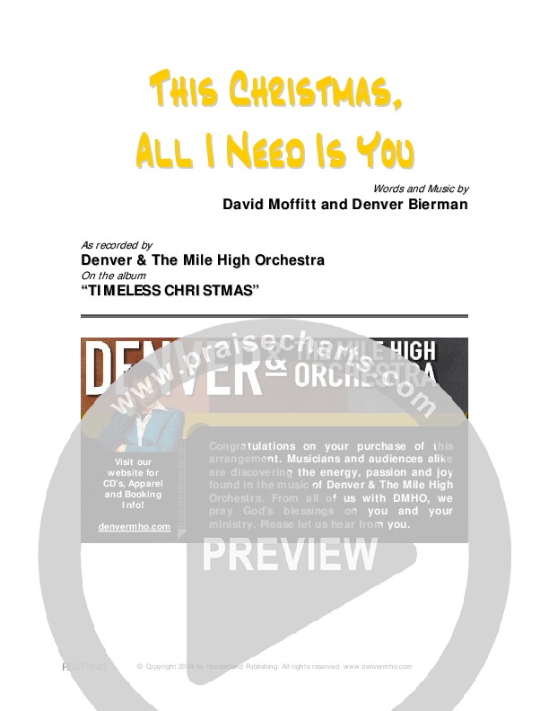 This Christmas All I Need Cover Sheet (Denver Bierman)