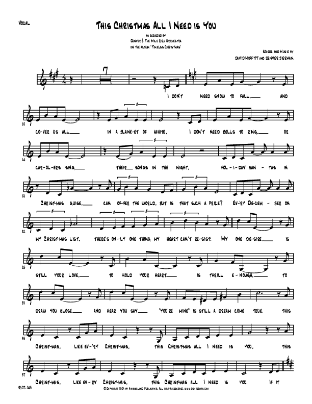 This Christmas All I Need Lead Sheet (Denver Bierman)