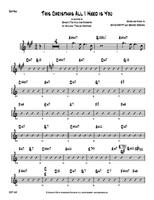 This Christmas All I Need Rhythm Chart (Denver Bierman)