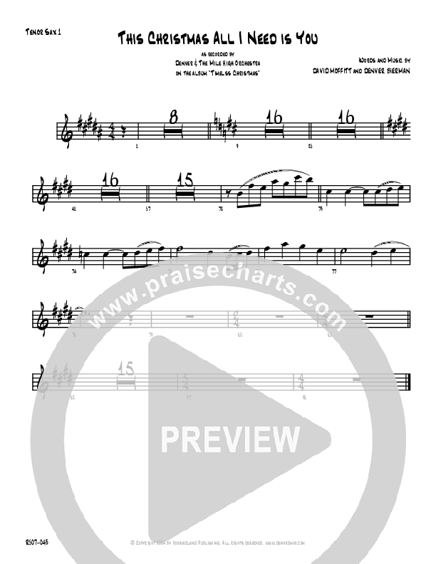 This Christmas All I Need Tenor Sax 1 (Denver Bierman)