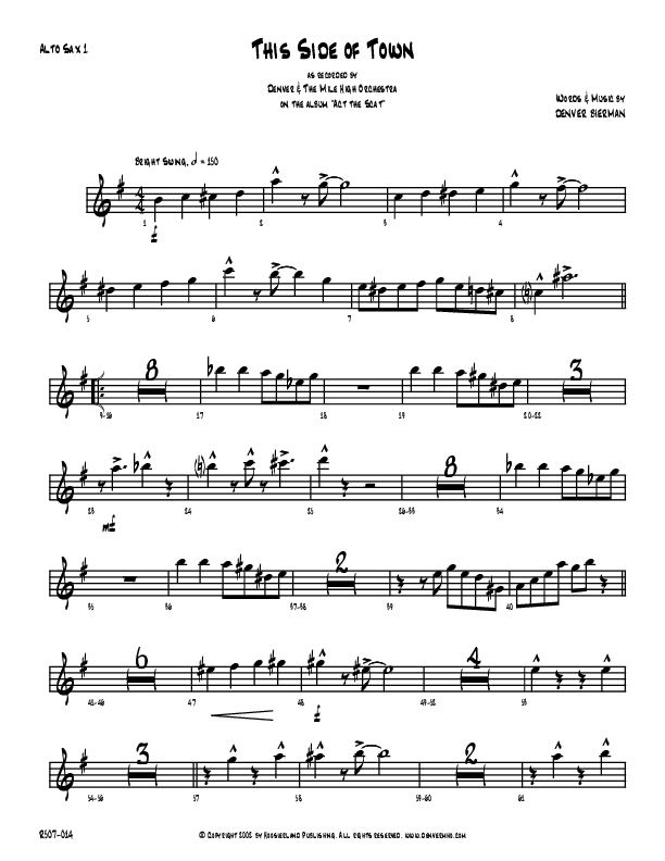 This Side Of Town Alto Sax 1/2 (Denver Bierman)