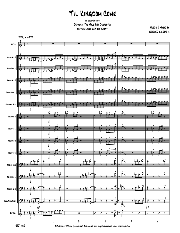 Till Kingdom Come Conductor's Score (Denver Bierman)